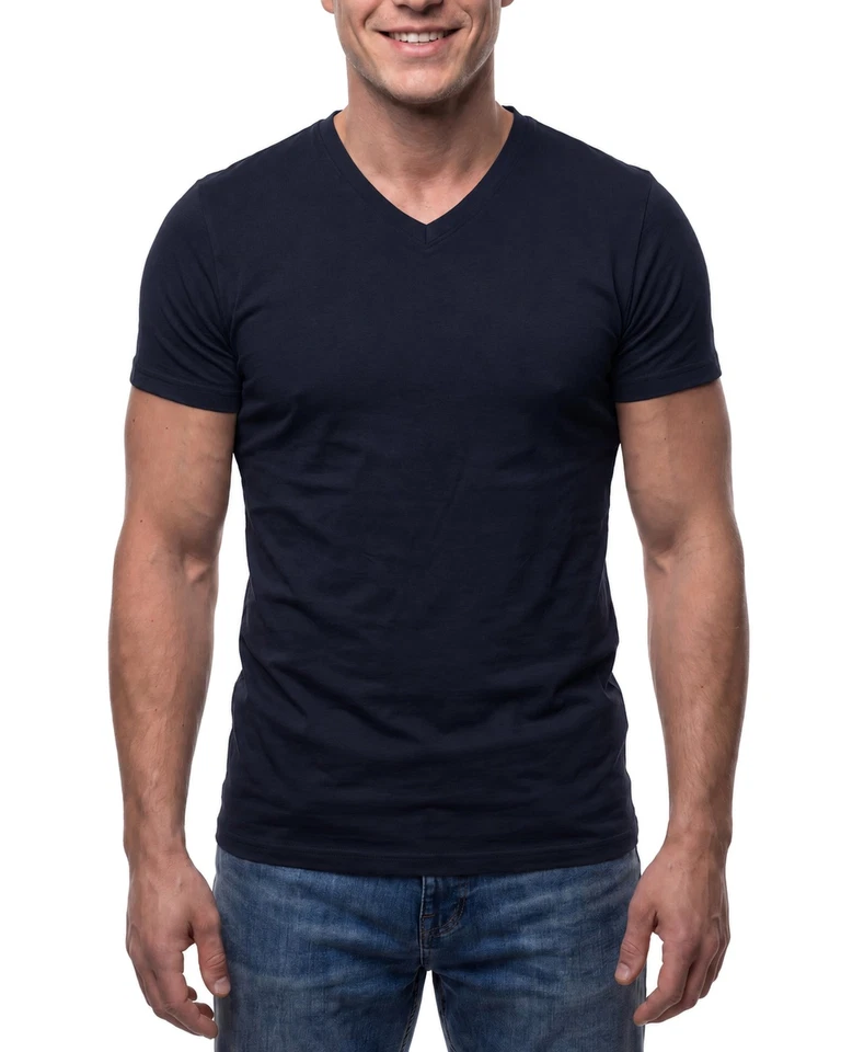 Herren Kurzarm T-Shirt V-Neck V-Ausschnitt Basic Shirt Kurzarmshirt 1er 2er Pack - Bild 1 von 1