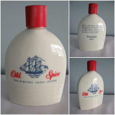 Vintage Old Spice Rasierlotion Shulton 50er Jahre Pre Electric Flasche Herren Galeone