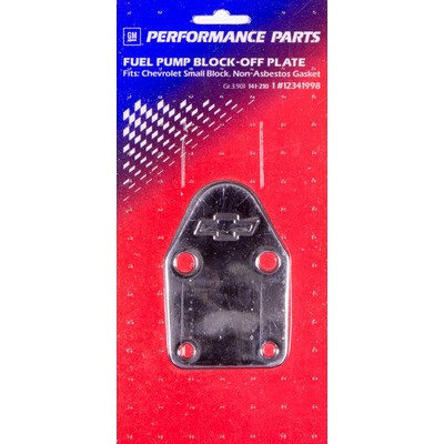 Proform 141-210, One Chrome Steel Sbc Bowtie Fuel Pump Block Off Plate Performan - Picture 1 of 9