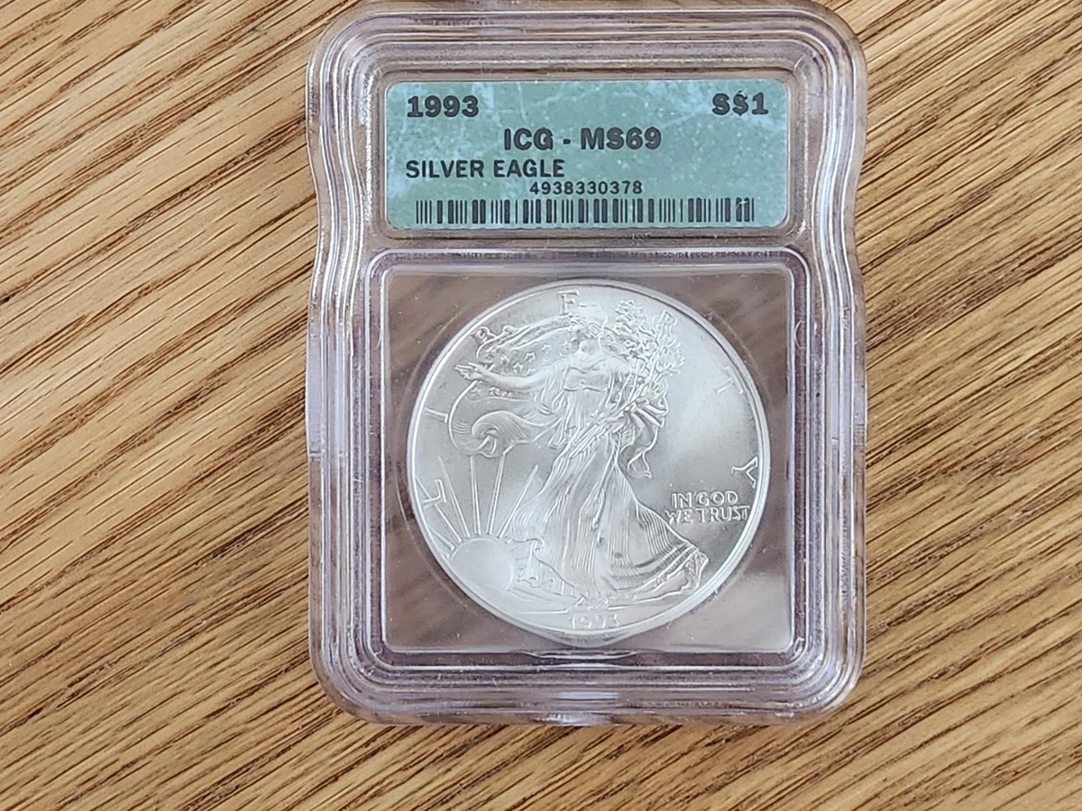 ICG Certified American Eagle MS 69 Silver Bullion Coins for sale
