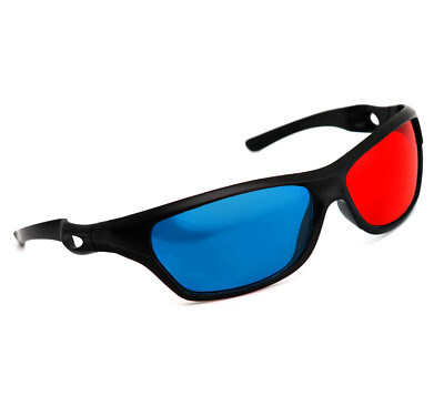 PRECORN 3D Brille rot/cyan (3D-Anaglyphenbrille) für 3D PC-Spiele, 3D Bilder uvm