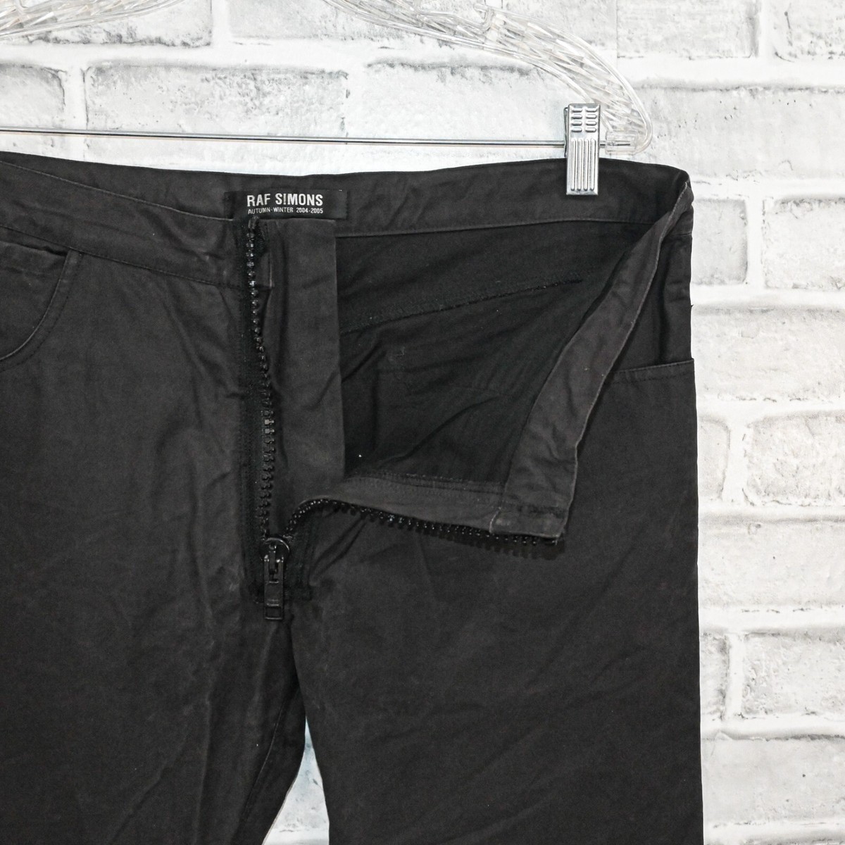 Raf Simons AW 2004 2005 Men's Waxed exposed zipper Skinny Raf Simons AW 2004 2005 Men's Waxed exposed zipper Skinny