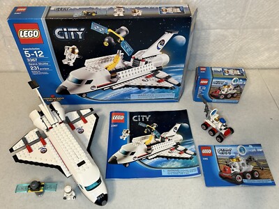 Lot of two LEGO CITY 3367 Space Shuttle & 3365 Space Moon Buggy Sets Complete