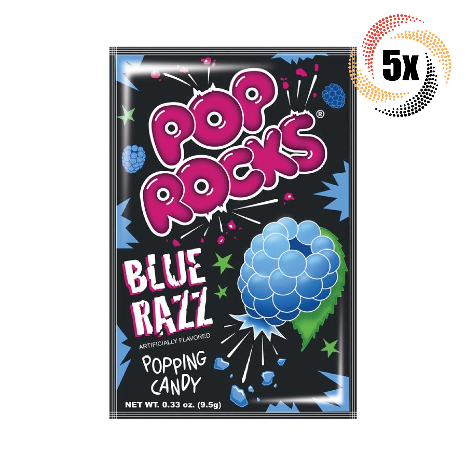 5 упаковок леденцов со вкусом Pop Rocks Blue Razz, 33 унции (Быстрая доставка!)