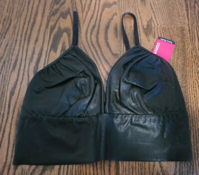 NWT Commando black faux leather bralette, Size L - Main Image