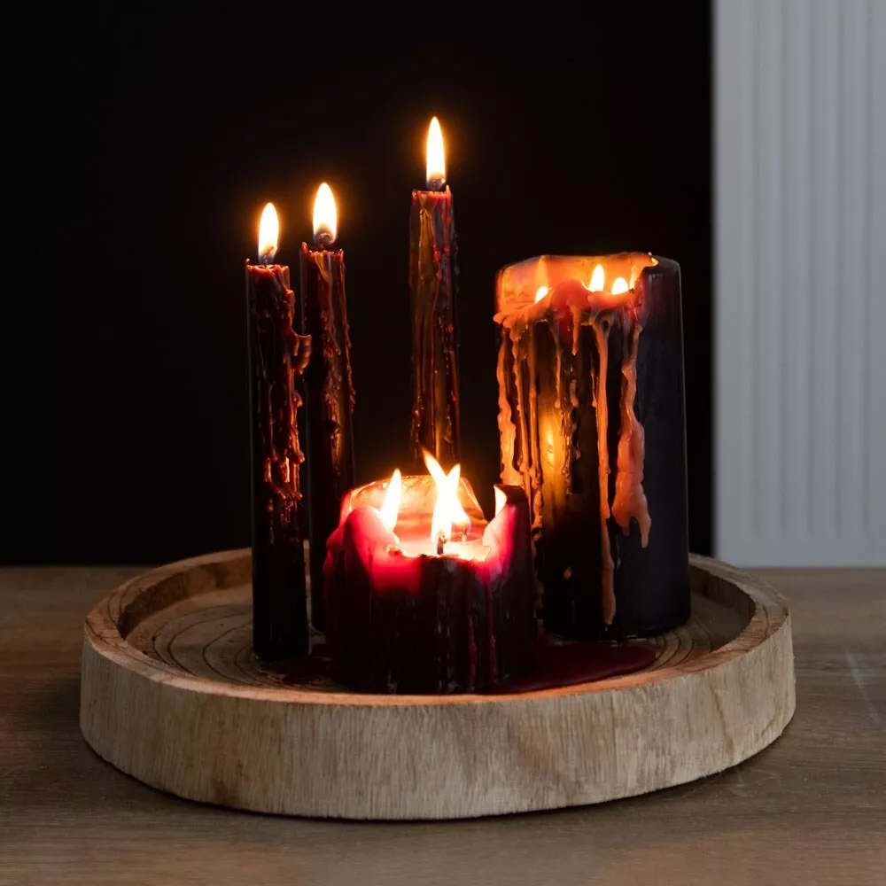 Black Vampire Tears Bleeding Taper Candles Pack of 4