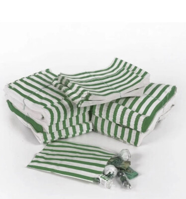 ST PATRICKS DAY THEME CANDY STRIPE PAPER BAGS SWEET FAVOUR PARTY IRISH IRELAND