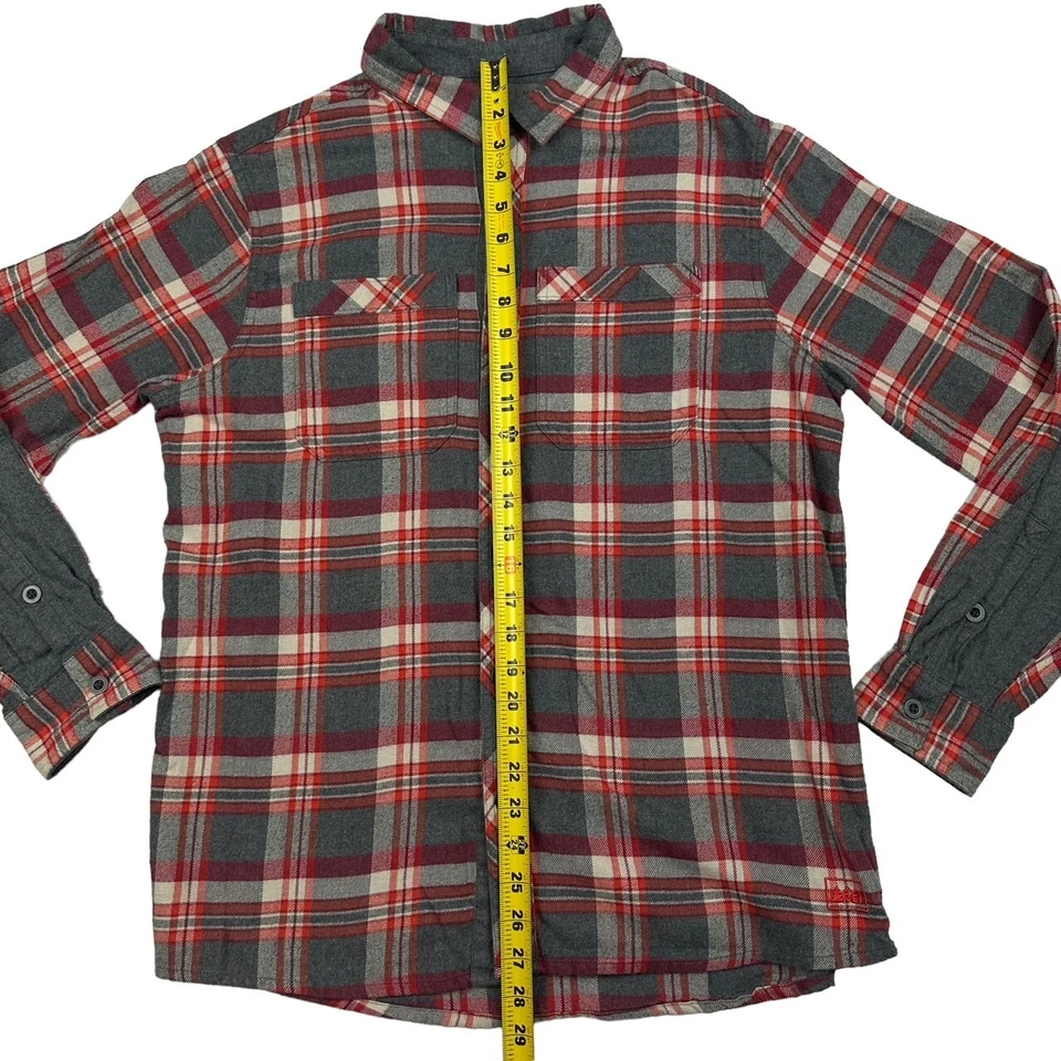 Camisa de franela de manga larga de algodón para hombre REI roja/negra a cuadros • mediana Foto 4 de 4