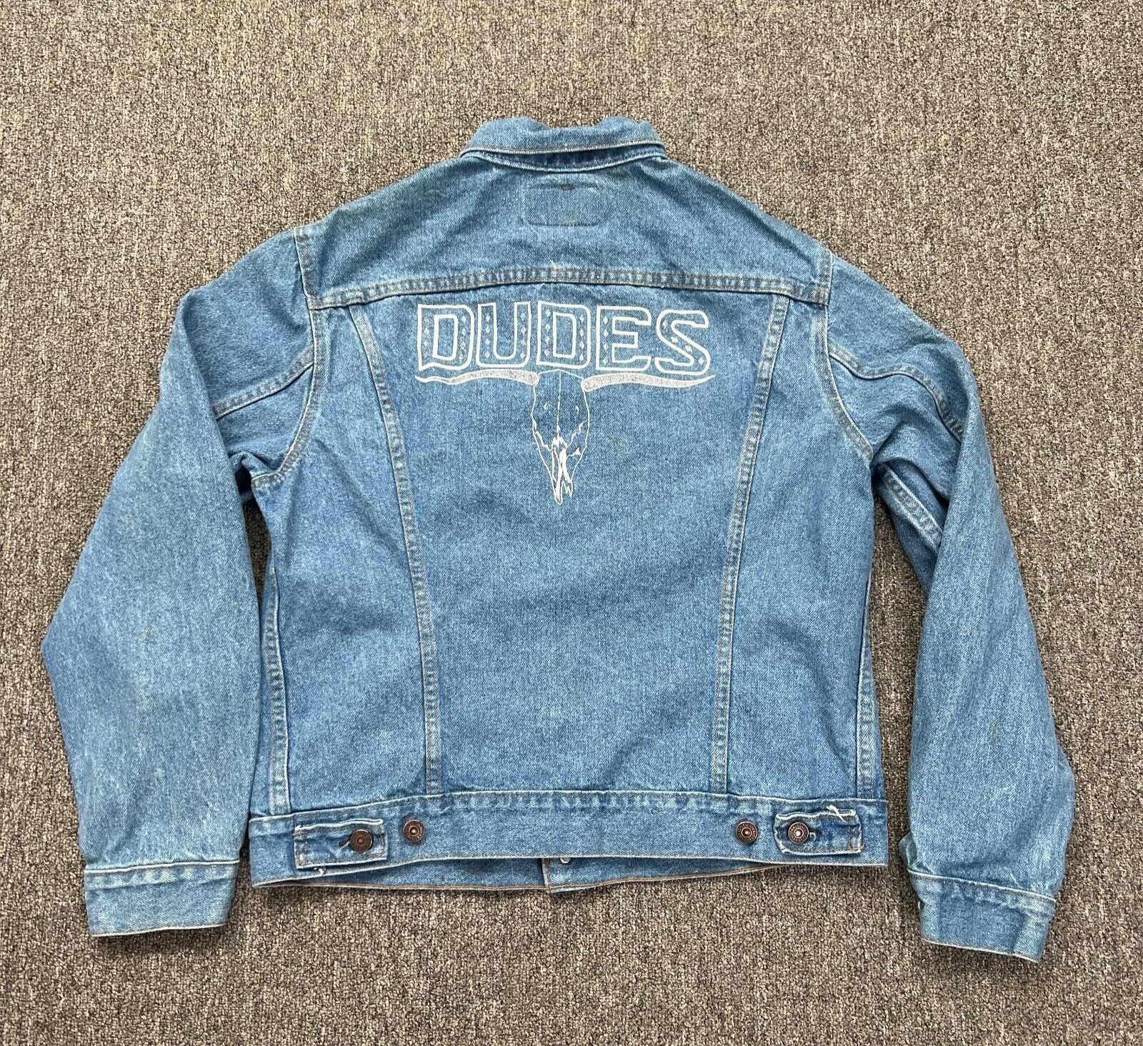 Vintage Levis Dudes Jean Jacket Mens Size 42 Blue Denim 80s Cowboy Costume
