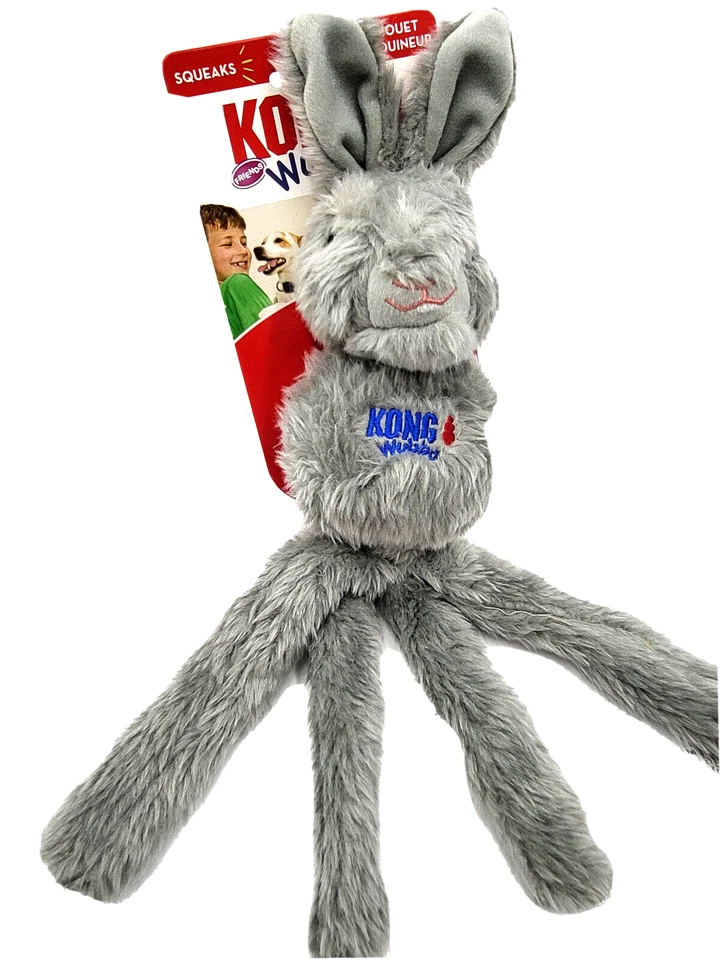 Juguete para buscar perro KONG Wubba Friends GRANDE conejo chirriante lanzar y jugar Foto 4 de 4