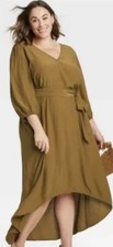 Ava Viv Dress Size 2x Color Olive