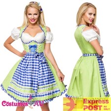 Ladies Oktoberfest Costume Beer Maid Wench German Green Gretchen Fancy Dress