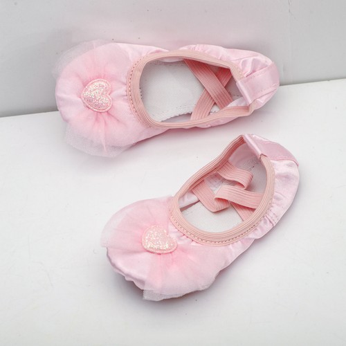 Kids Girl's Dancing Shoes Ballerinas Ballet Shoes Split Sole Band Stage Soft - Picture 76 of 106