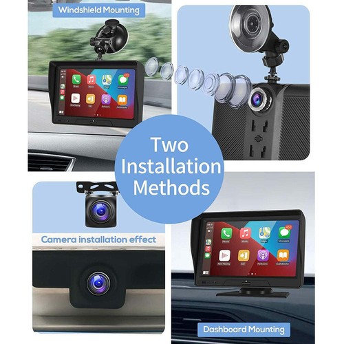 7" Car Truck Front Dash Screen with Wireless Carplay Android Auto+Reverse Camera - Picture 6 of 12