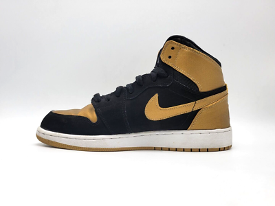 Nike Air Jordan Retro 1 High BG “Melo” 6Y/ 8 Women Black Gold GS