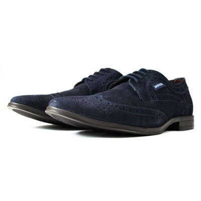 Lambretta Herren Navy Broadway Brogue Schuh UVP £60