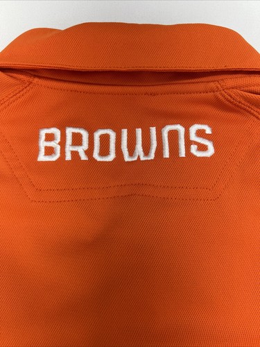 Cleveland Browns RbK Short Sleeve Polo Shirt Men’s L Orange - Picture 9 of 13