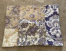 Quilted Standard Pillow Sham Living Quarters Purple Brown 20" x 26" Cotton 70