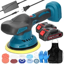 Dual Action Car Polisher Buffer Cordless 6 Inch Sander Polishing Kit w/2 Battery
