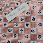 New ListingSailboat Fabric Nautical Theme Red White Blue Cotton Material 1 Yard