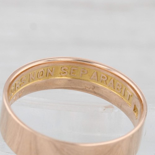 Antique Scottish Rite 14th Degree Ring 14k Rose Gold Band Masonic Size 12 - Picture 8 of 12