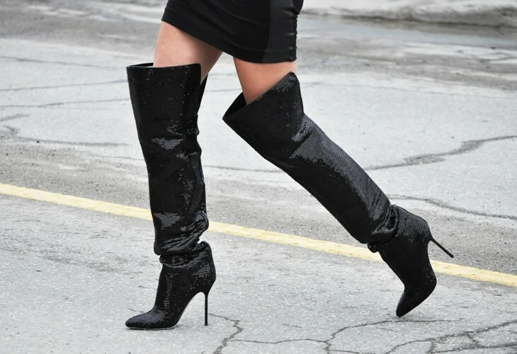 Sergio Rossi Over the Knee High (3-3.9 in) Heel Height Boots for