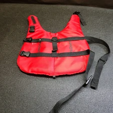 Flowt Brand Red Dog Life Jacket Size Medium With Handle