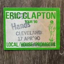 Eric Clapton 1990 Tour working backstage pass - Richfield Coliseum Cleveland OH