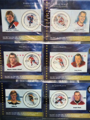 50th NHL All-Star Game Commemorative Stamp Card Set, Gretzky, Howe