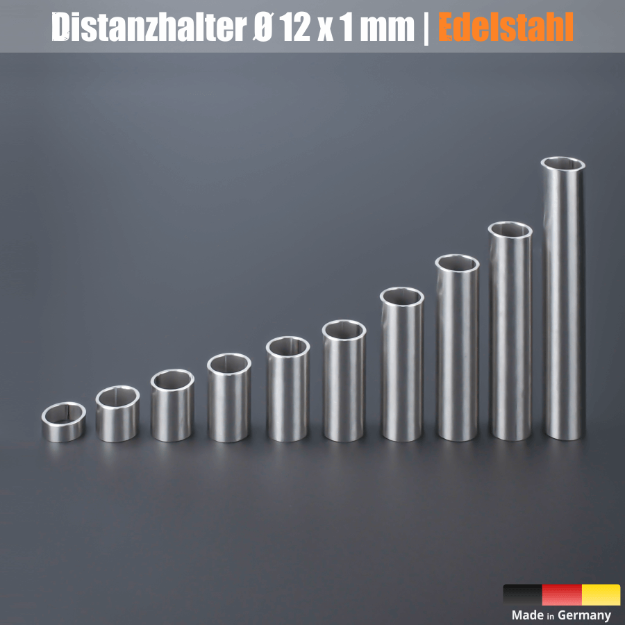 Distanziali In Acciaio Inox A1 M5 - Foro 5,1mm - Altezze Da 8 A 12mm - Set