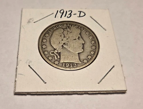 1913 D Barber Half Dollar Silver coin rare collectible Combine for free shipping