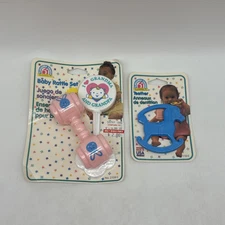 Vintage Nursery Needs Teether & Baby Rattle Set Sealed! 