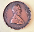 PRESIDENT LINCOLN ASSASSINATION BROKEN COLUMN COPPER-BRONZE MEDAL 1865 - 51 MM