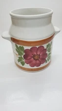 Vtg 1979 FTD Hand Painted Floral Ceramic Canister w/measurements Portugal#10022