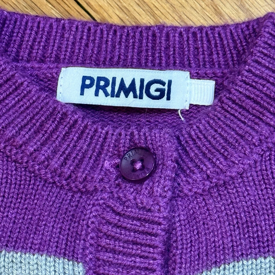 Cárdigan PRIMIGI Niñas Bloque de Color con Lentejuelas Talla 4 Abotonado USADO UNA VEZ  Foto 4 de 4