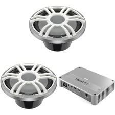 Hertz Venezia V1 Monoblock Subwoofer Marine Amplifier with 2 HMS 12 S2-LD-SW ...