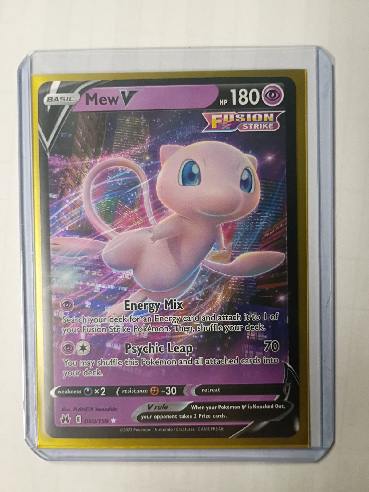 Pokémon TCG Crown Zenith Mew v Holo Ultra Rare Card 060/159 Near Mint Condition