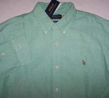 NWT Polo Ralph Lauren SUMMER EMERALD GREEN Oxford Shirt Classic Fit Men 2XB PONY
