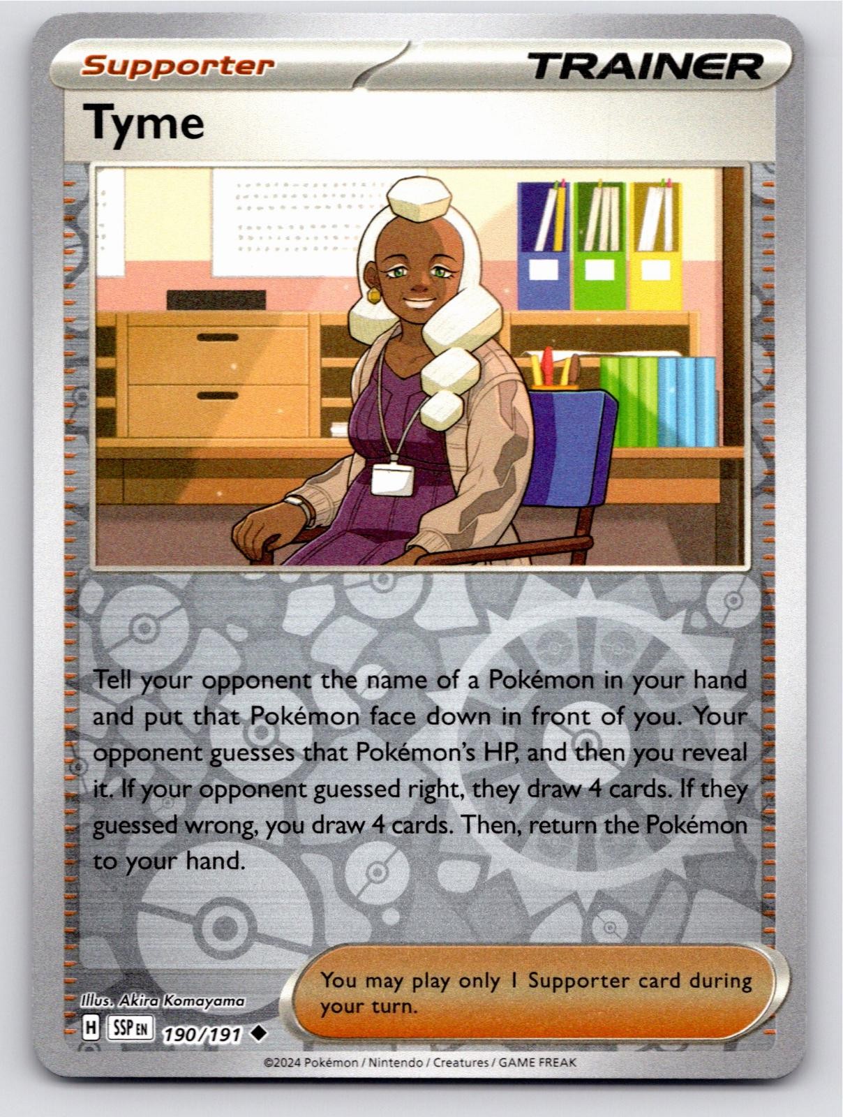 2024 POKEMON TYME SURGING SPARKS 190/191 REVERSE HOLO UNCOMMON NM A171 FREE S&H