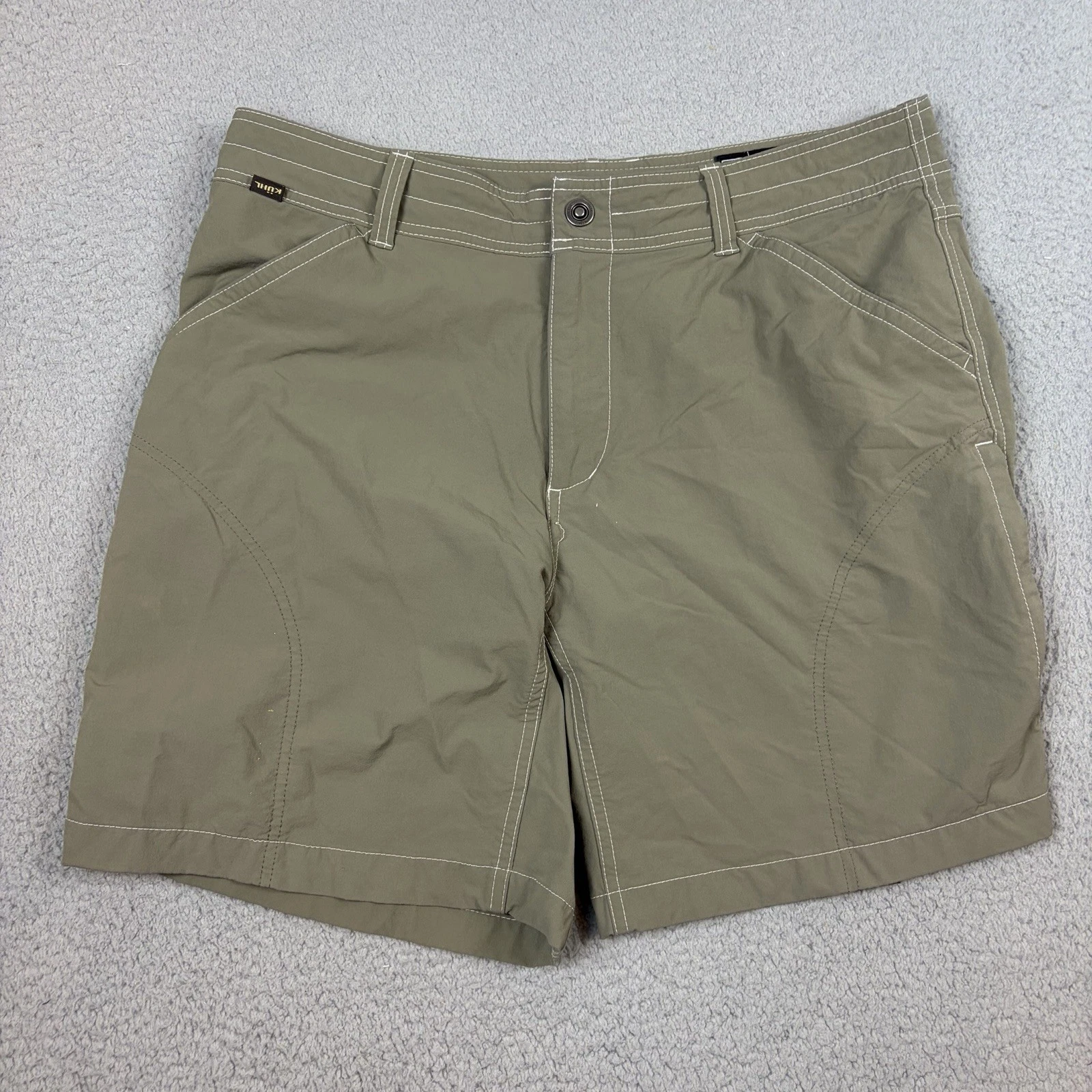 Kuhl Renegade Shorts Mens 36 Olive Green Performance Technical Hiking Outdoor