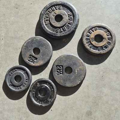Standard Size Barbell Weights York 1.25lb Pair 2.5lb (3) - 5lb (1) 10lbs Total