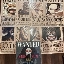 One Piece Wanted Posters Marine Official A3 Framed Set with Luffy Zoro Shanks