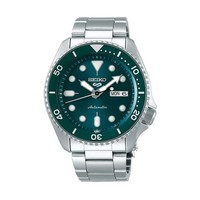 Seiko 5 Automatik Tag+Datum Glasboden Edelstahlband GrüN 42Mm Herrenuhr SRPD61K1