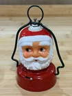 Vintage Amico Japan 5 1/2” Santa Christmas Lantern Light Milk Glass Works!