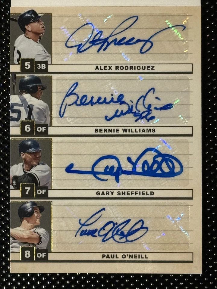 2024 Panini National Treasures Legacy Lineups New York Yankees 8 autos 1/5 SSP Foto 3 de 4