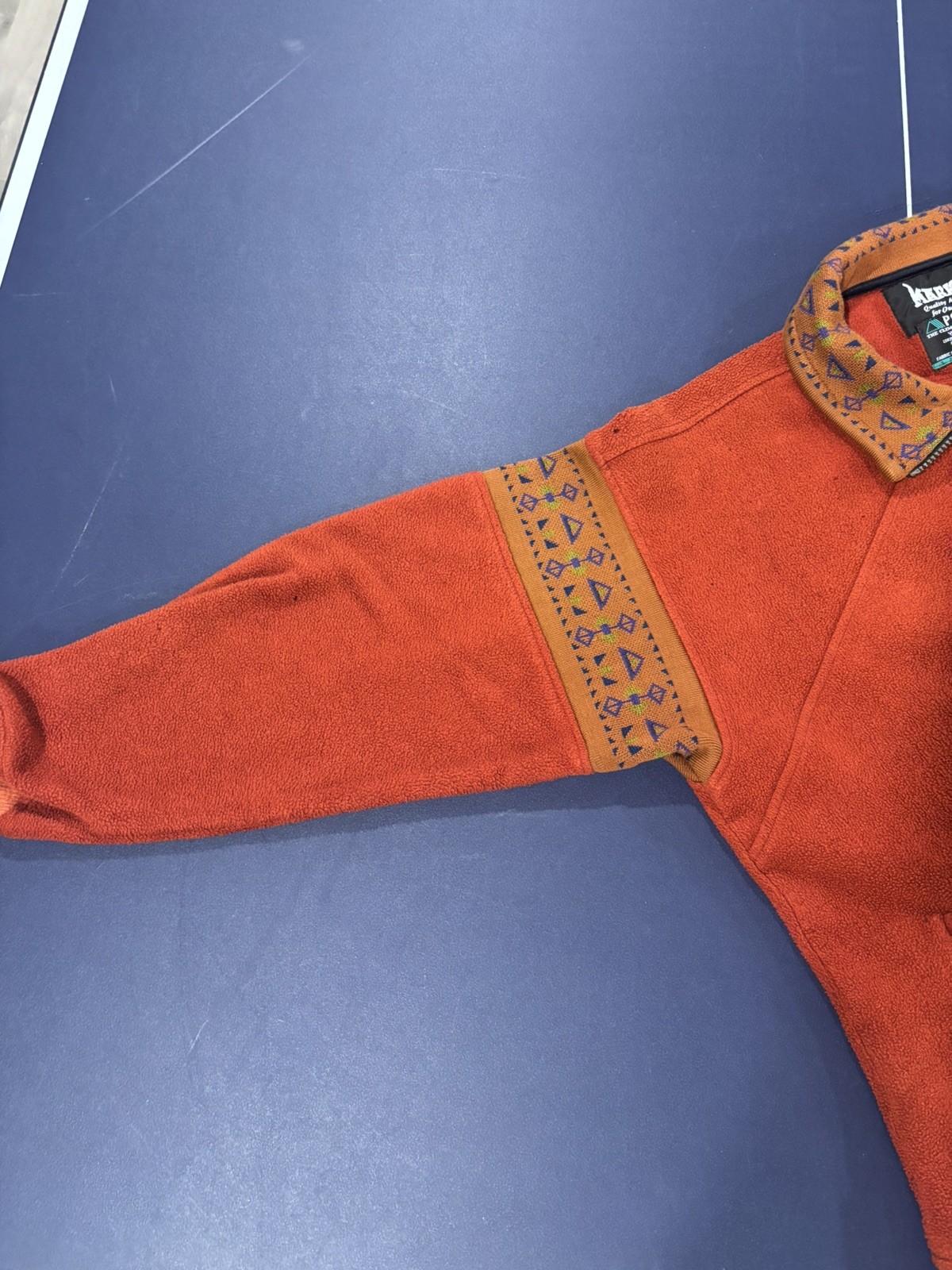 Marker Polartec Aztec Pattern Orange Full Zip Fle… - image 5