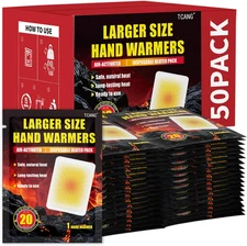 Hand Warmers Disposable - up to 20 Hours of Heat - 50/100 Pack Super Long Lastin