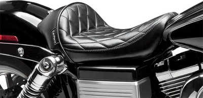 Le Pera Black Diamond Stubs Cafe Solo Seat for Harley Dyna Super Glide 06-10