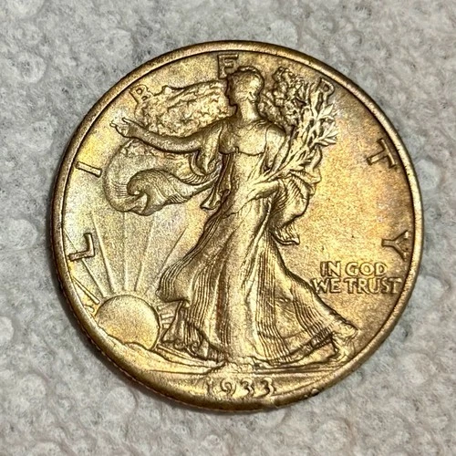 1933 S Walking Liberty Half Dollar - AU - Gorgeous Toning And Luster!