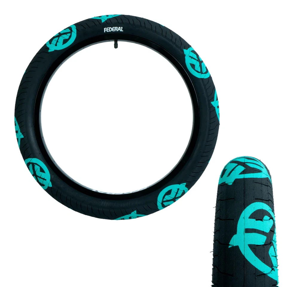 Federal COMMAND LP LOGO BMX Reifen schwarz / teal 20 x 2.4 Zoll Street